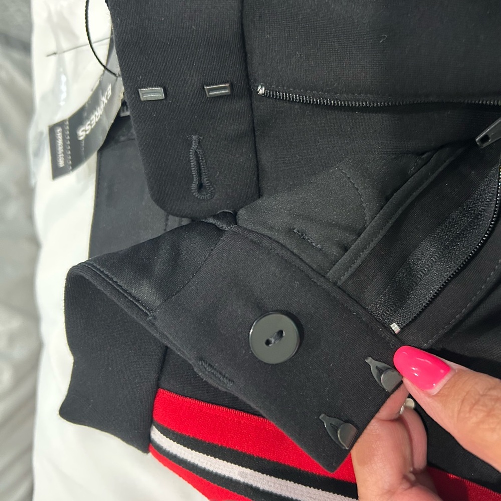 Express women’s Black pants with Red and White Stripes - Picture 4 of 6